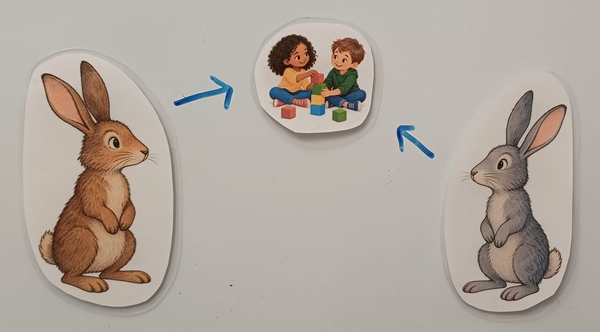 Au début, les lapins s'entendent bien