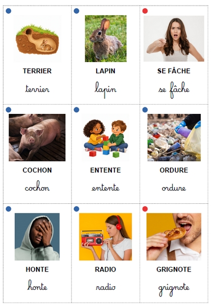 Les cartes de vocabulaire pour La brouille
