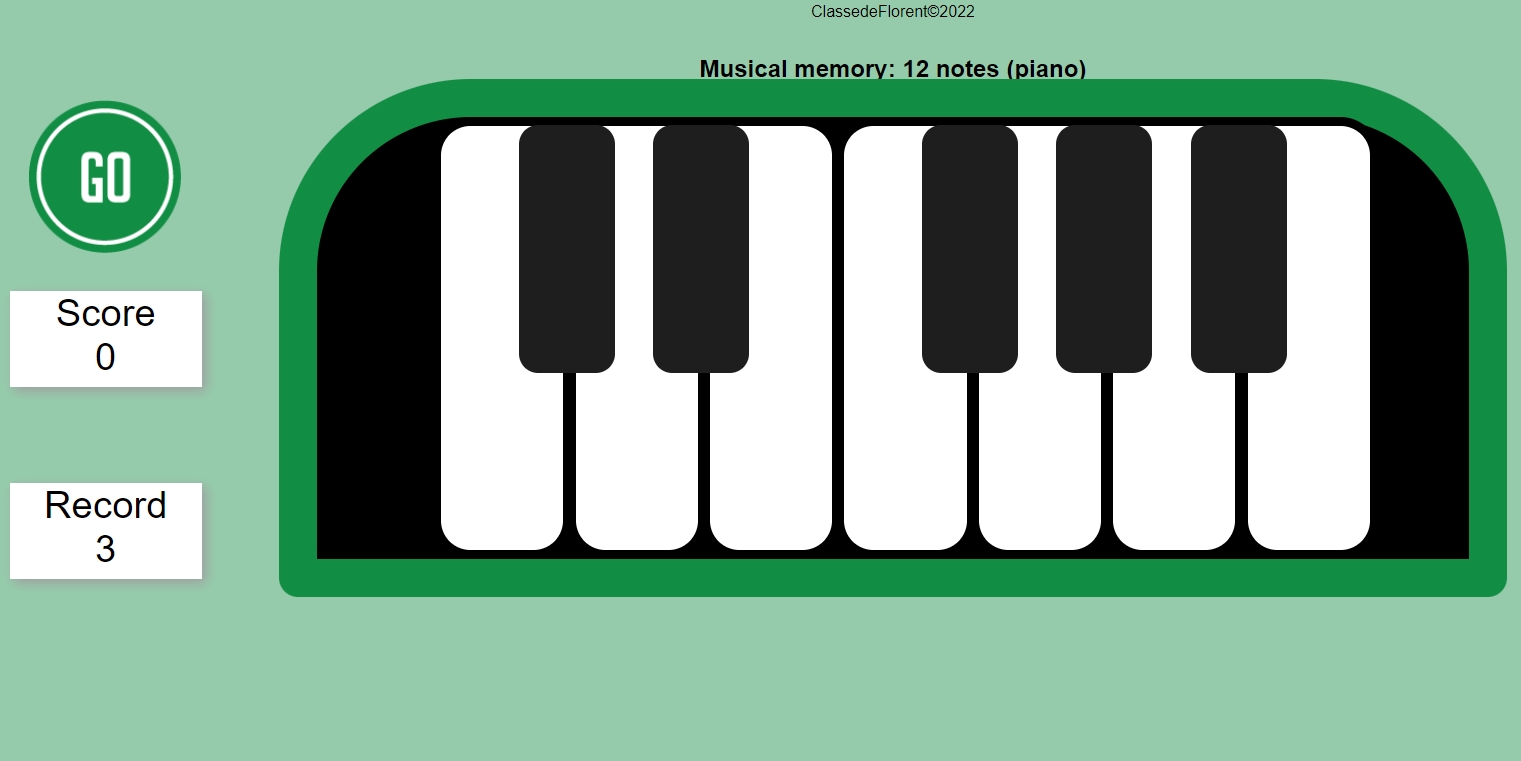 Online music memory game